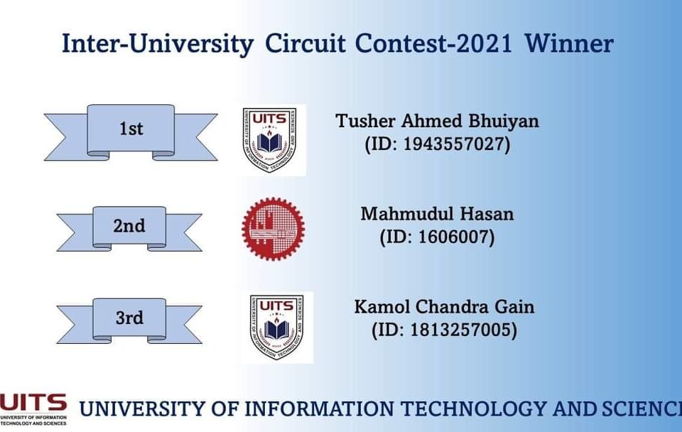 আন্তঃ বিশ্ববিদ্যালয় সার্কিট প্রতিযোগিতায় ইউআইটিএস প্রথম